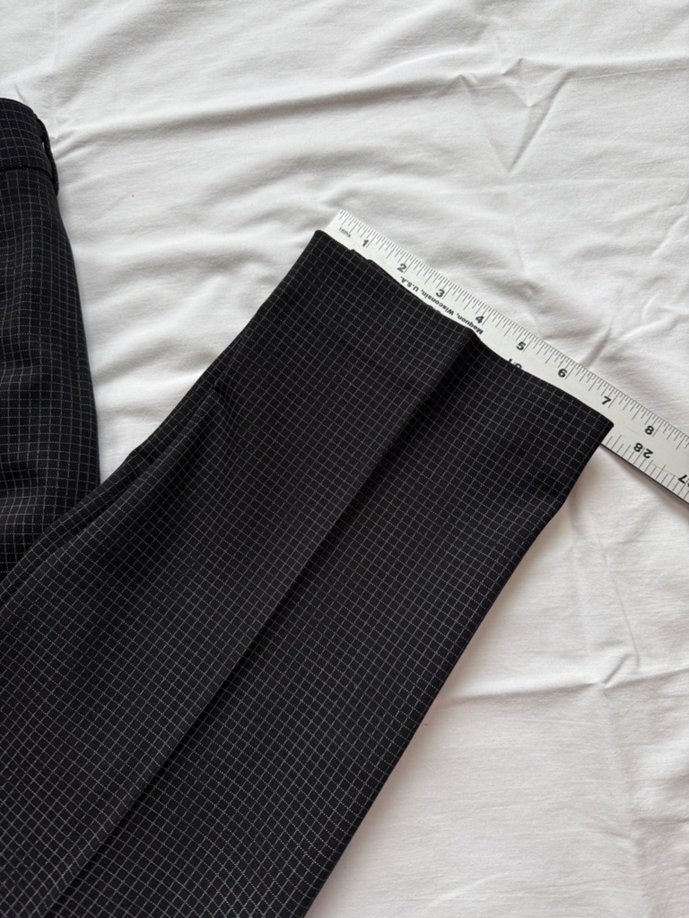 Amanda & Chelsea Black Micro-Check Dress Pants / Trousers - Picture 3 of 8
